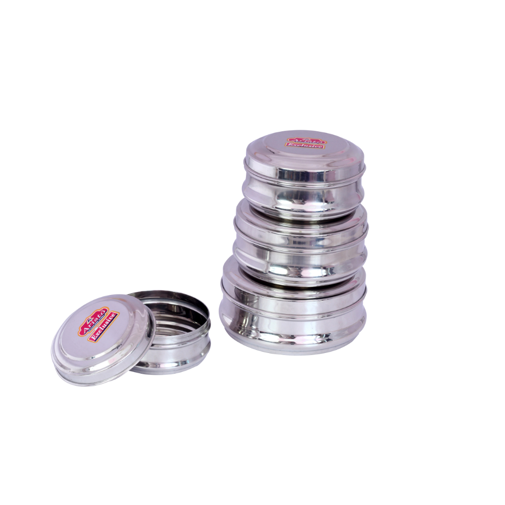 Aristo Steel Container 4 Pcs Storage Canisters 250 - 750ml