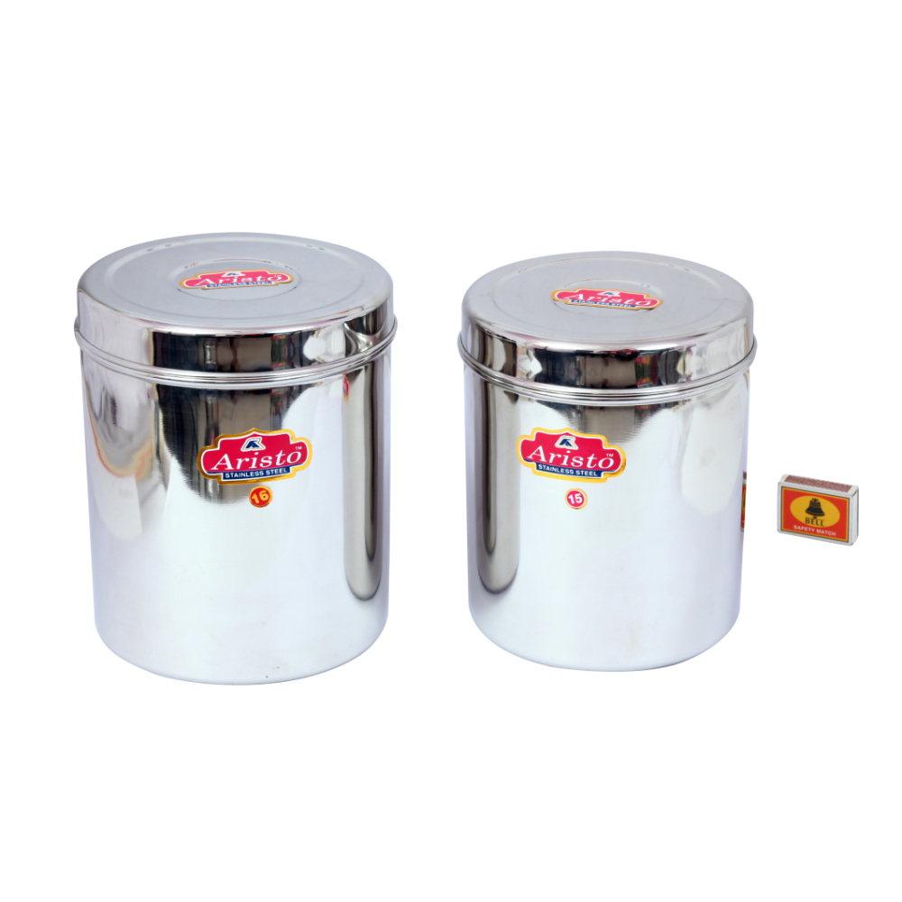 Aristo Steel Container Jumbo Storage 2 Pcs Sets 3.5 to 4 Litres