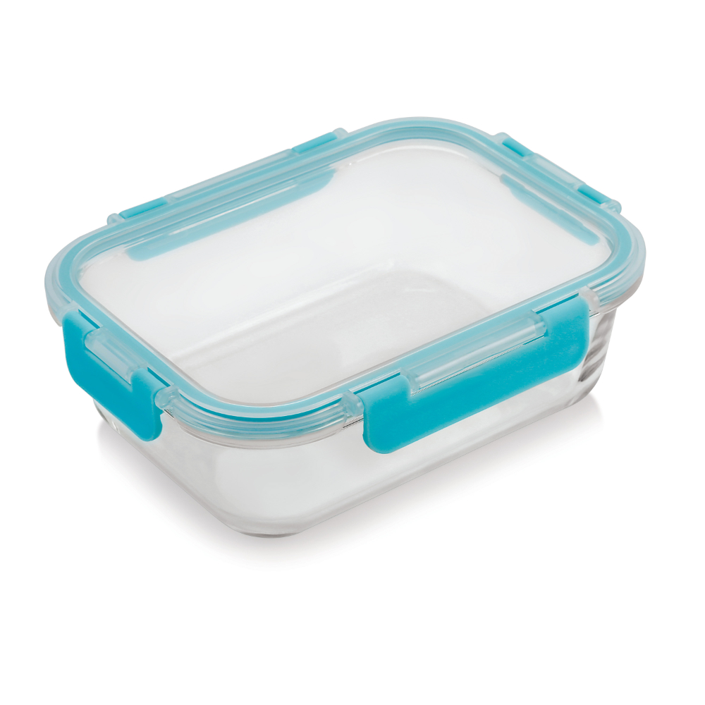 HAZEL Borosilicate Glass Rectangle Airtight & Leaf Proof Container 1050 ml