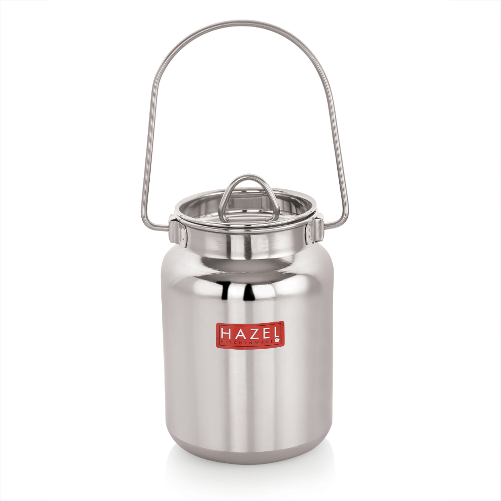 HAZEL Stainless Steel Oil and Ghee Air Tight Container | Oil Pot Container for Kitchen Storage | Heavy Gauge Steel Ghee Can, 3 Litre