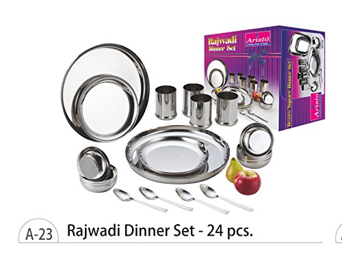 Aristo Stainless Steel 24 Pc Dinner Set - Rajwadi