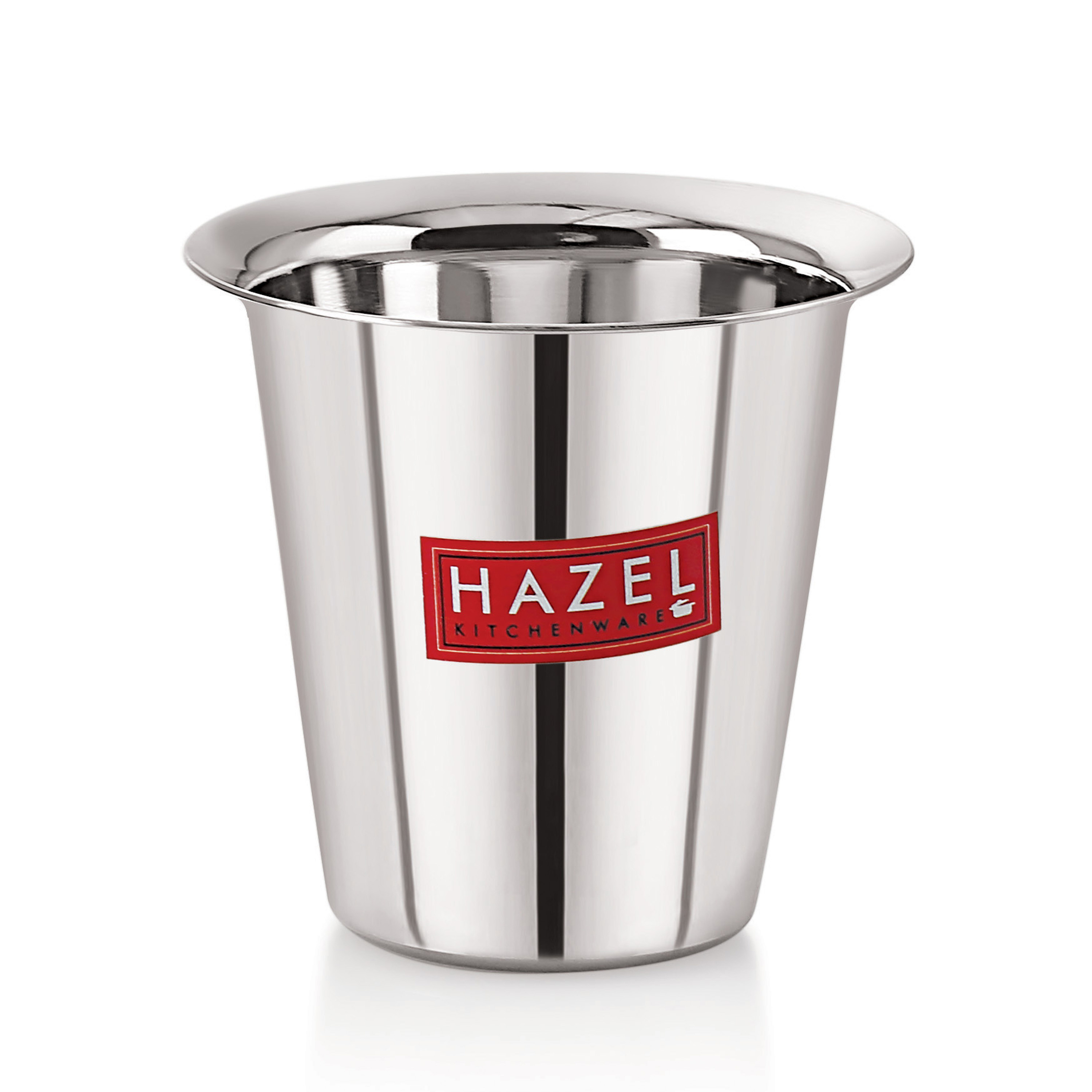 HAZEL Stainless Steel Tea Glasses Set of 1 | Unbreakable Drinking Glasses with Glossy Finish, 200 ML