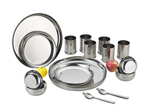 Aristo Rajwadi Round Stainless Steel Dinner Set, 36 Pcs