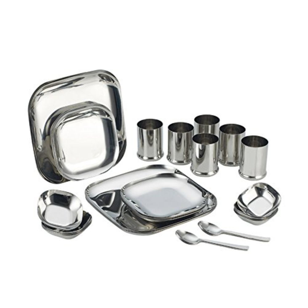 Aristo Dezire Square Stainless Steel Dinner Set, 36 Pcs.