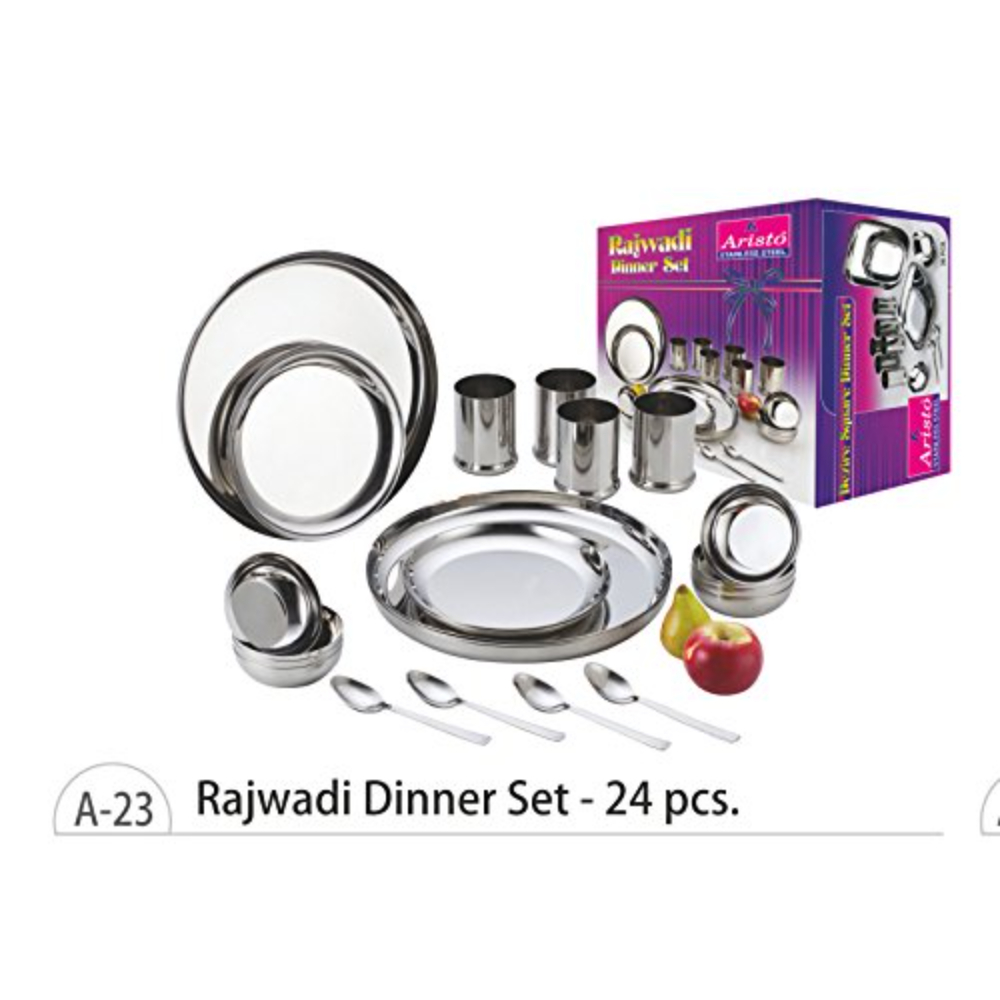 Aristo Stainless Steel 24 Pc Dinner Set - Rajwadi