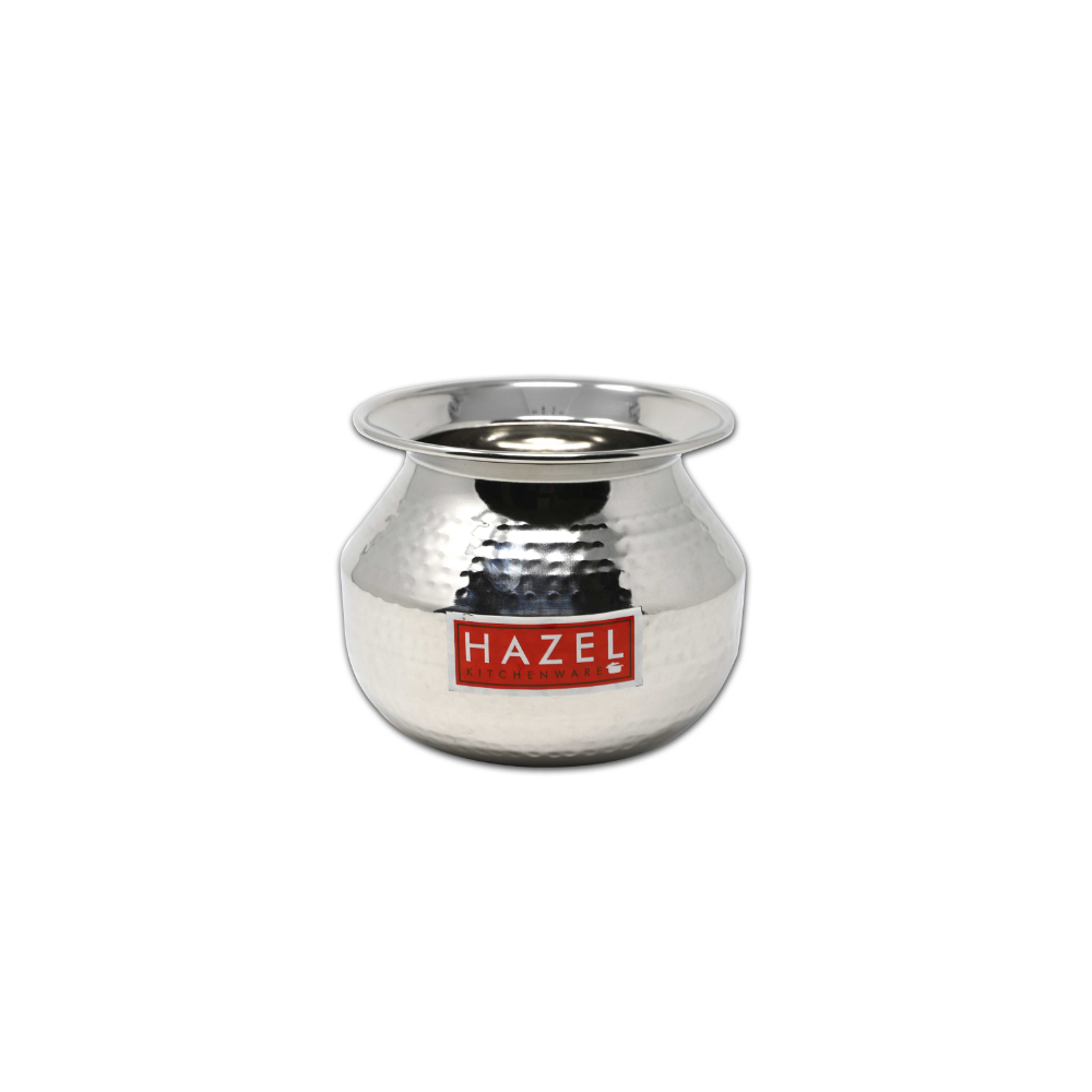 HAZEL Water Storage Hammer tone Stainless Steel Lota Container (1250 ml), Silver