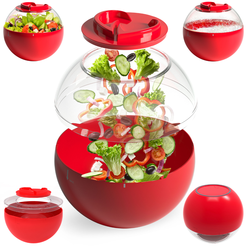 ANAMINA Mixing Bowl for Kitchen | Big Bowl with Crystal Clear Attachments & Measuring Marking