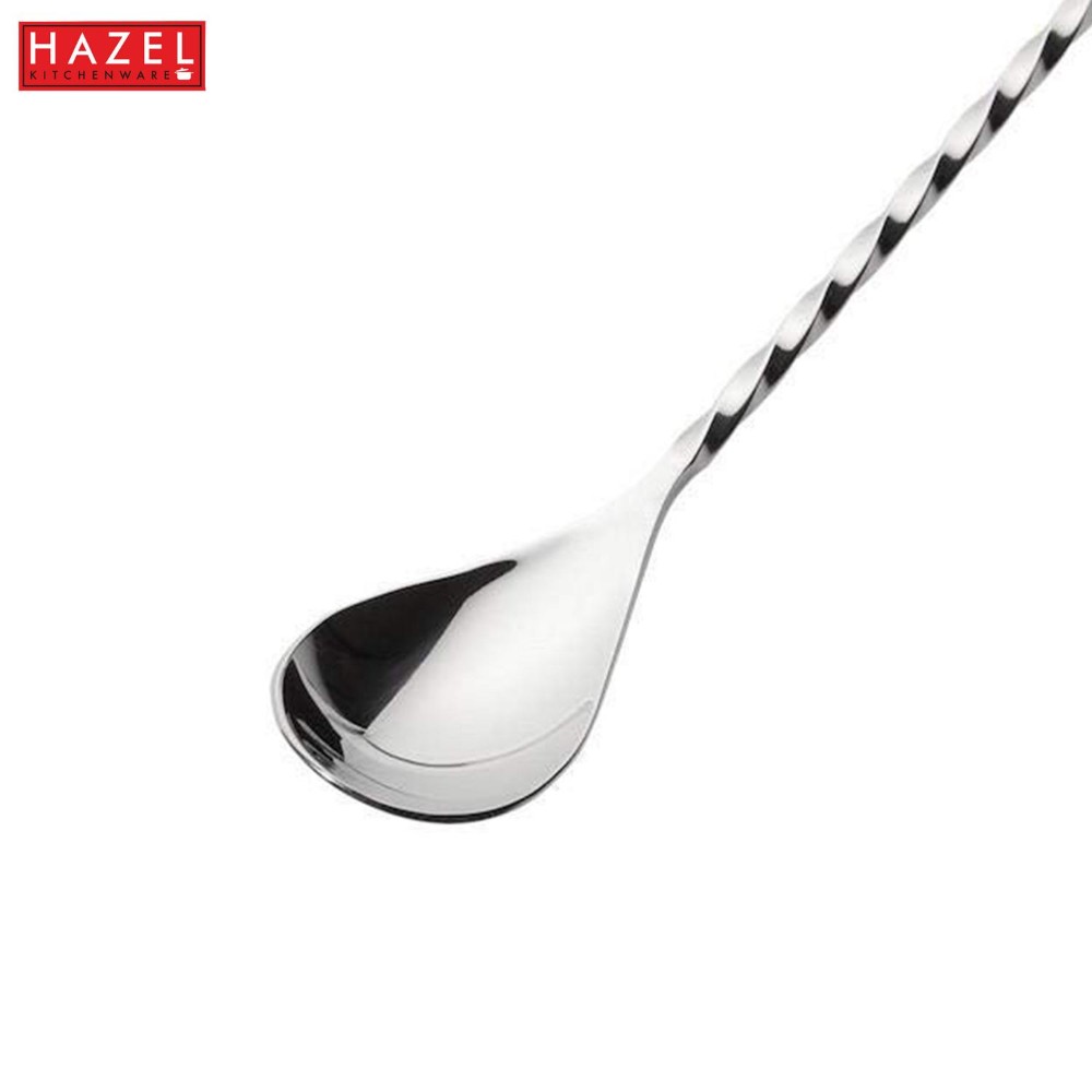 HAZEL Stainless Steel Bar Spoon | Teardrop Twisted Design Bar Stirrer