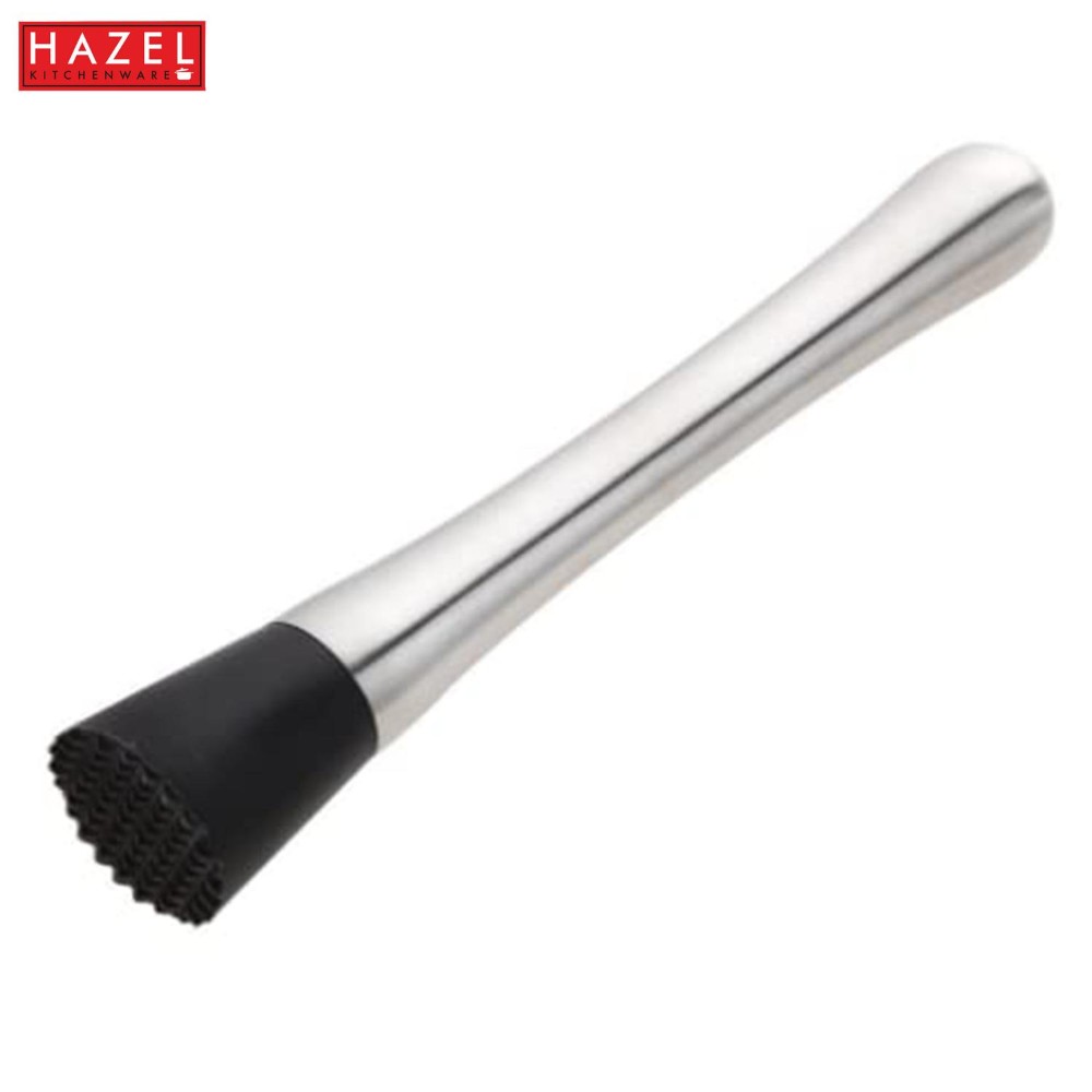 HAZEL Stainless Steel Cocktail Muddler | Bar Tools Muddle with Easy Grip