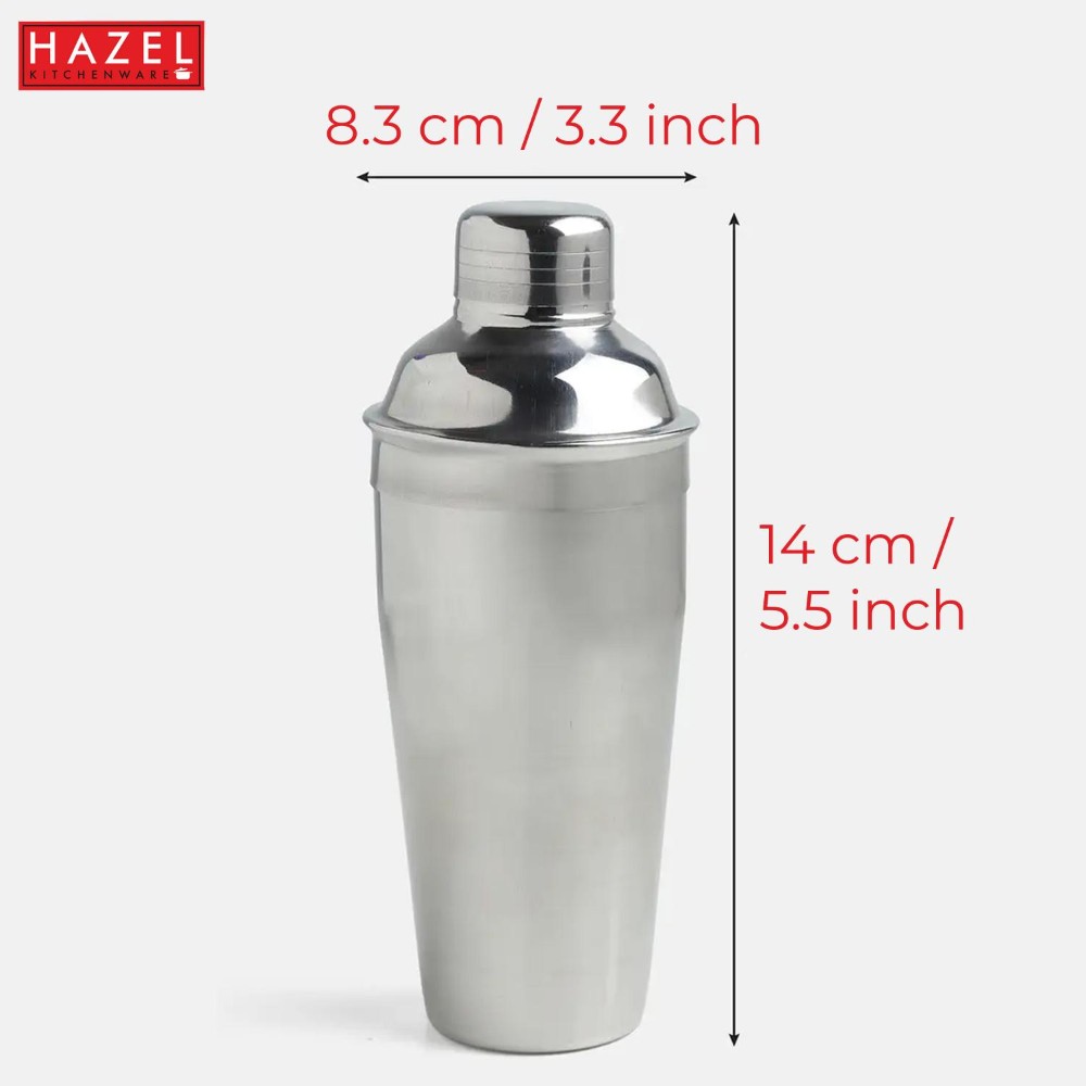 HAZEL Stainless Steel Cocktail Drink Shaker | Cocktail Shaker Mixer for Party, 550 ML