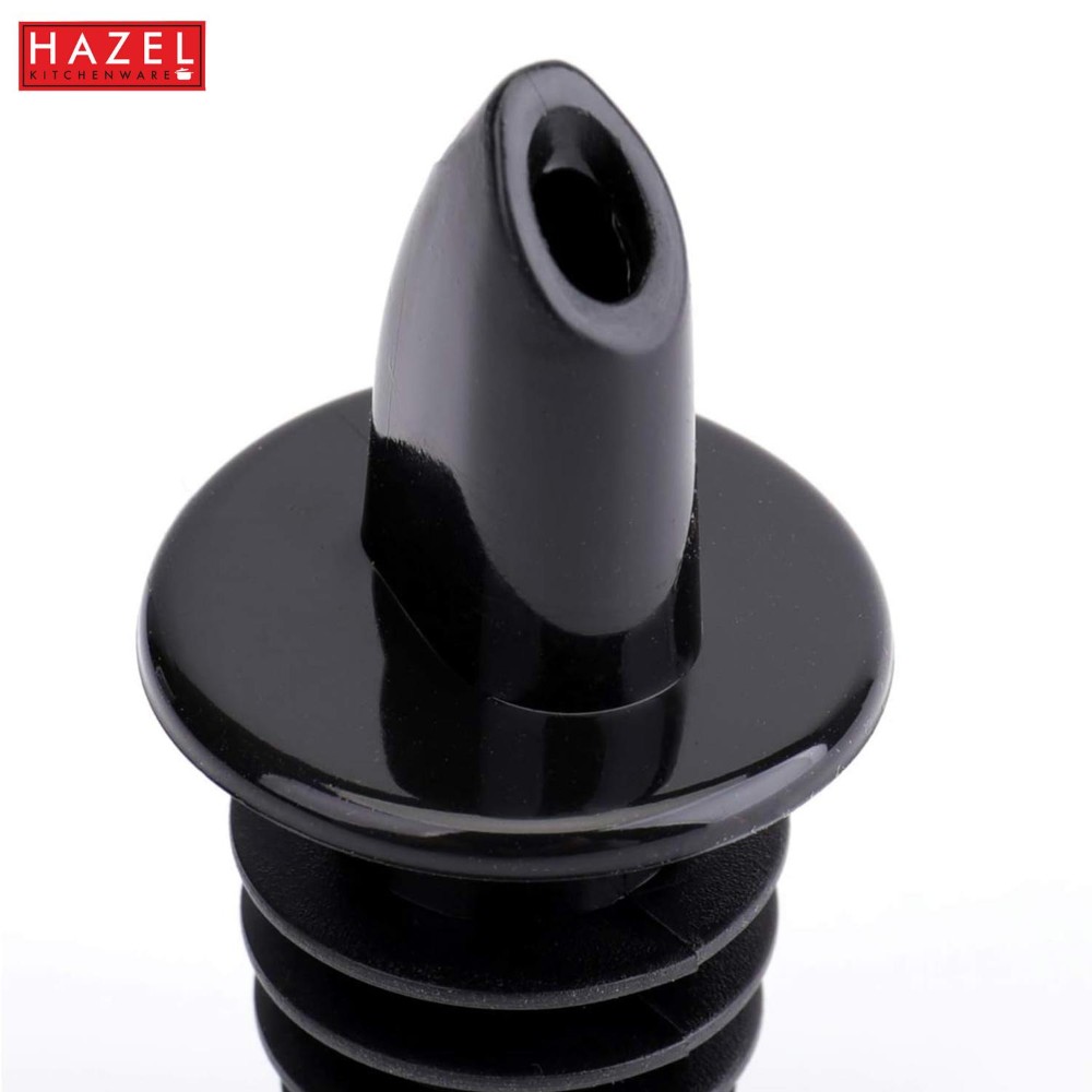 HAZEL Plastic Bottle Pourer | Plastic Pourer for all bottles, Set of 6, Black