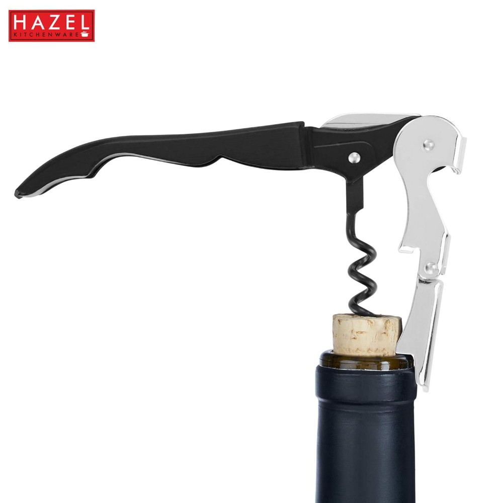 HAZEL Stainless Steel Wine Bottle Opener | Opener for Wine Bottle with Handle, Silver