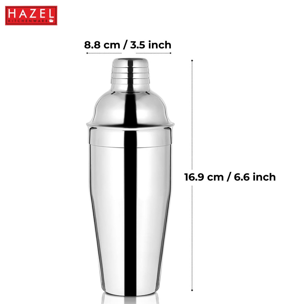 HAZEL Stainless Steel Cocktail Drink Shaker | Cocktail Shaker Mixer for Party, 800 ML