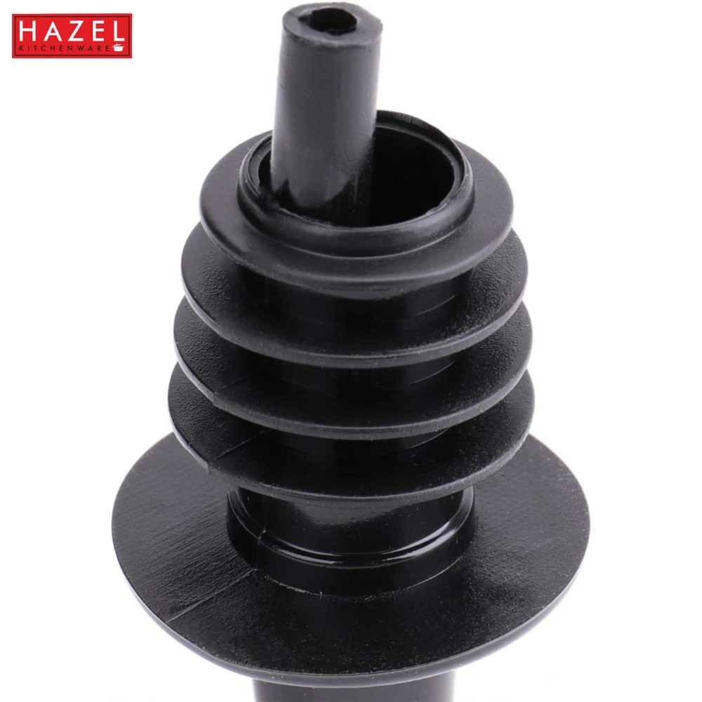 HAZEL Plastic Bottle Pourer | Plastic Pourer for all bottles, Set of 6, Black