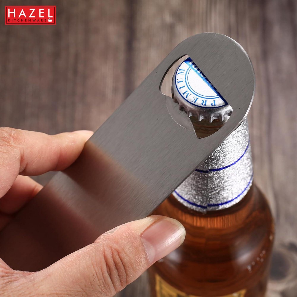 HAZEL Stainless Steel Bottle Opener | Opener Lever for Bottle, Silver