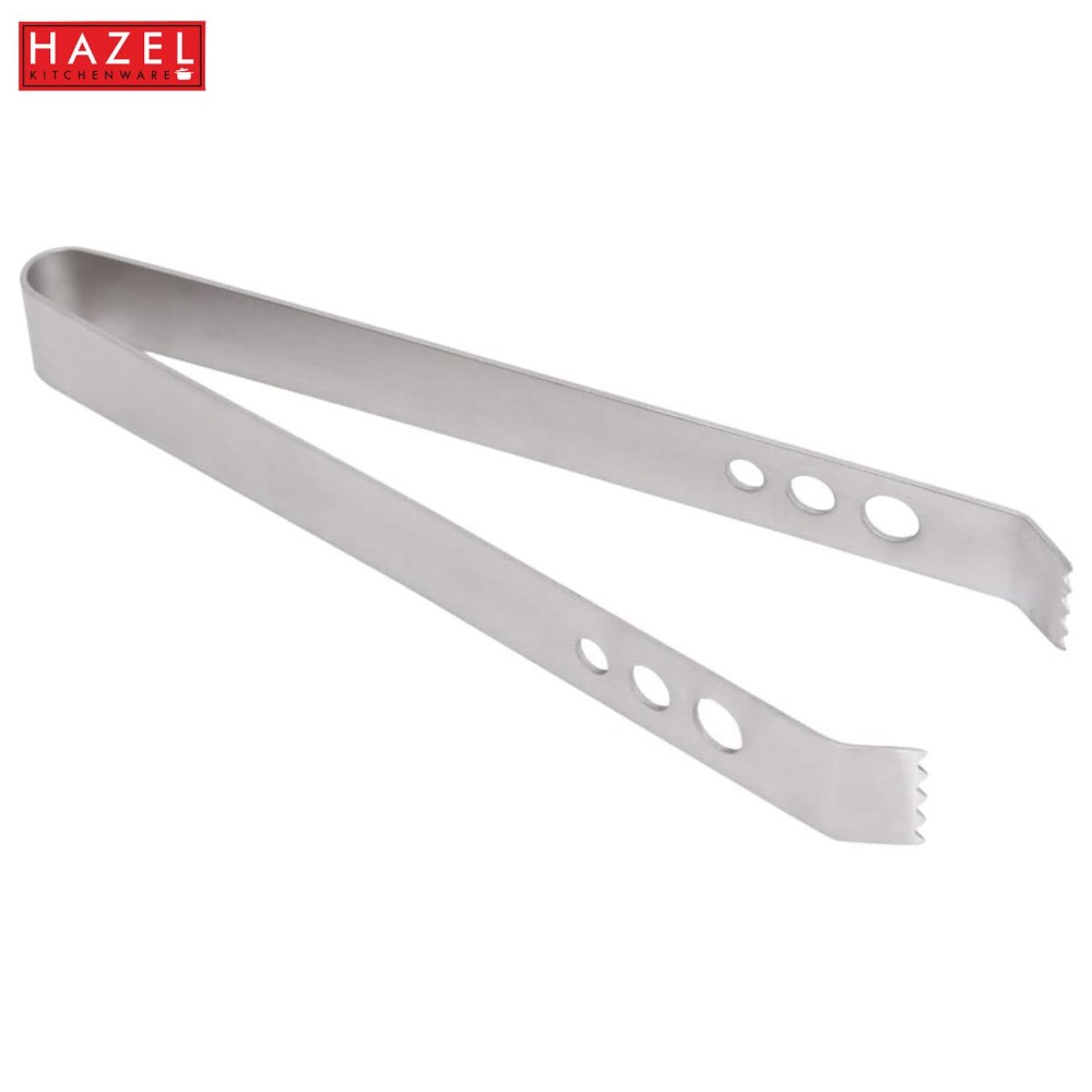 HAZEL Stainless Steel Tong for Ice Cubes | Tong for Ice Serving, Silver