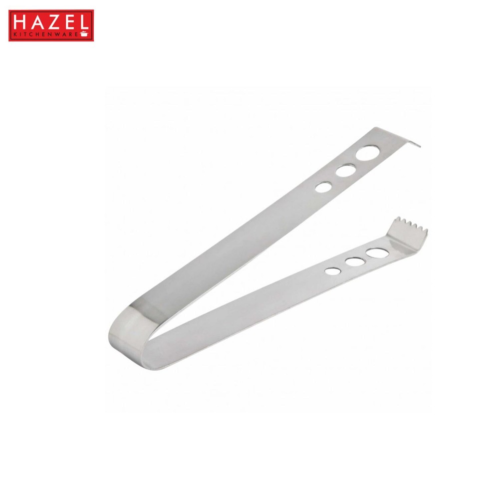 HAZEL Stainless Steel Tong for Ice Cubes | Tong for Ice Serving, Silver