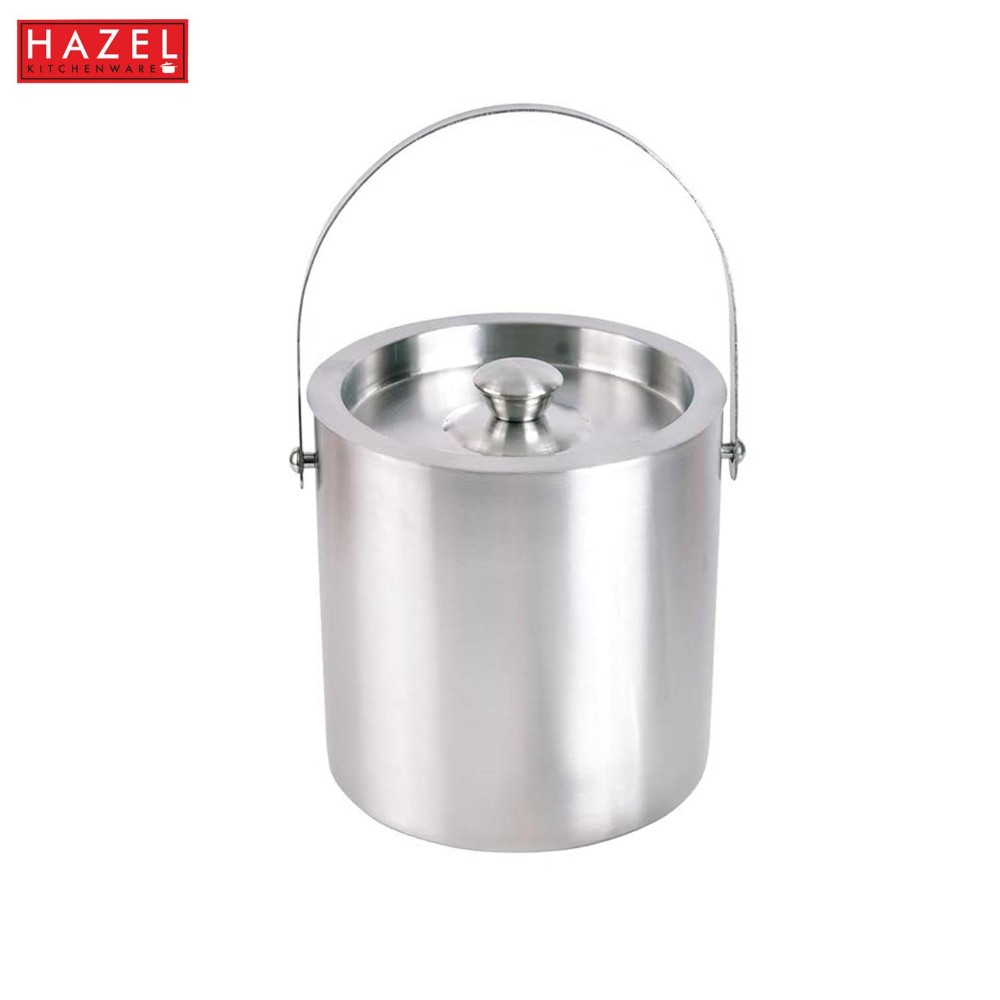 HAZEL Stainless Steel Ice Bucket for Party | Beer Buckets for Bar with Handle, 1100 ML