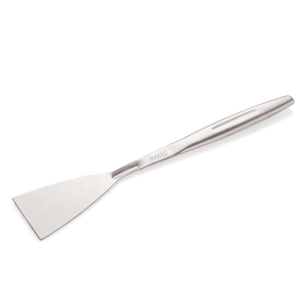 HAZEL Stainless Steel Spatula for Kitchen | Spatula with with Beveled Edge, Silver