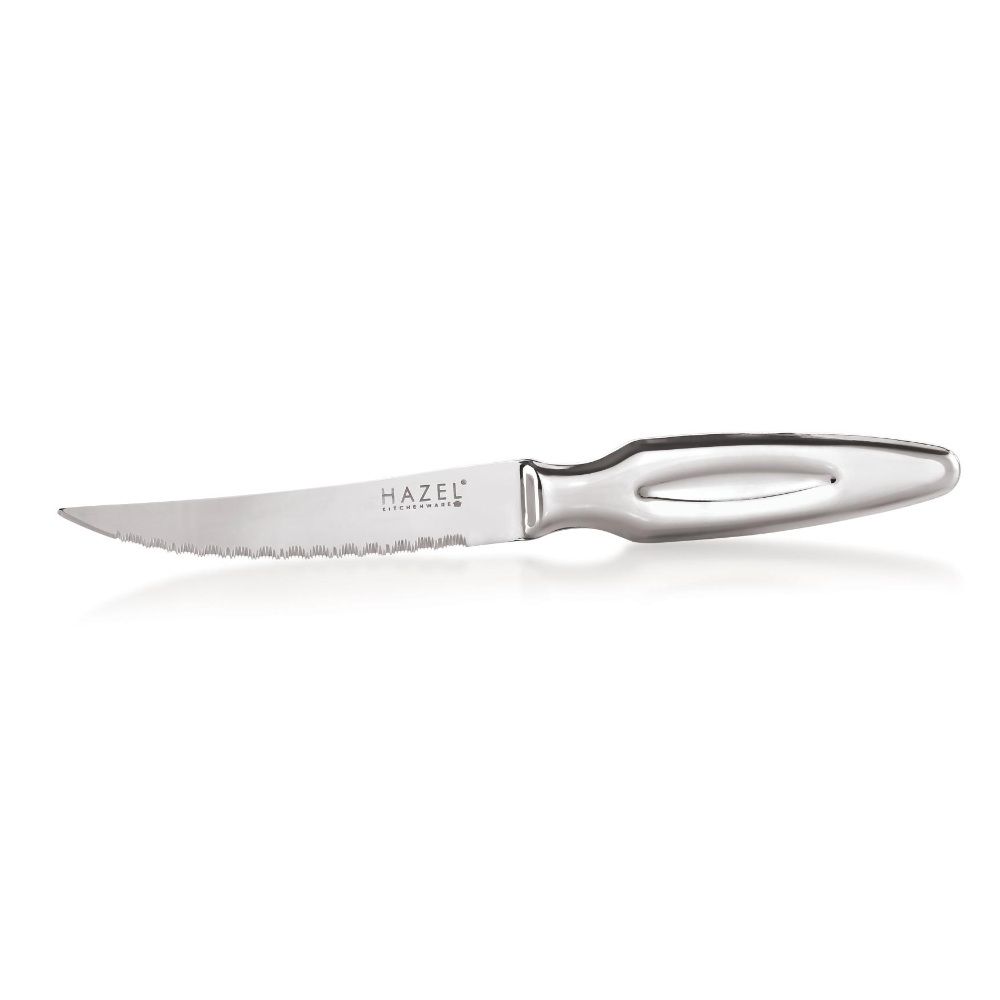 HAZEL Stainless Steel Laser Knife for Kitchen | Kitchen Knife with Handle, Silver