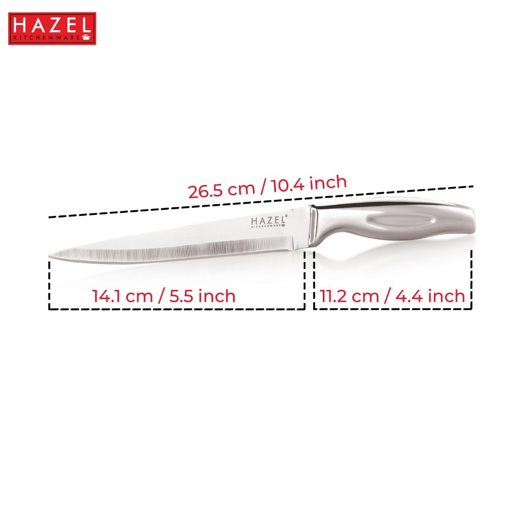 HAZEL Stainless Steel Sharp Paring Knife for Kitchen | Kitchen Knife with Handle, Silver