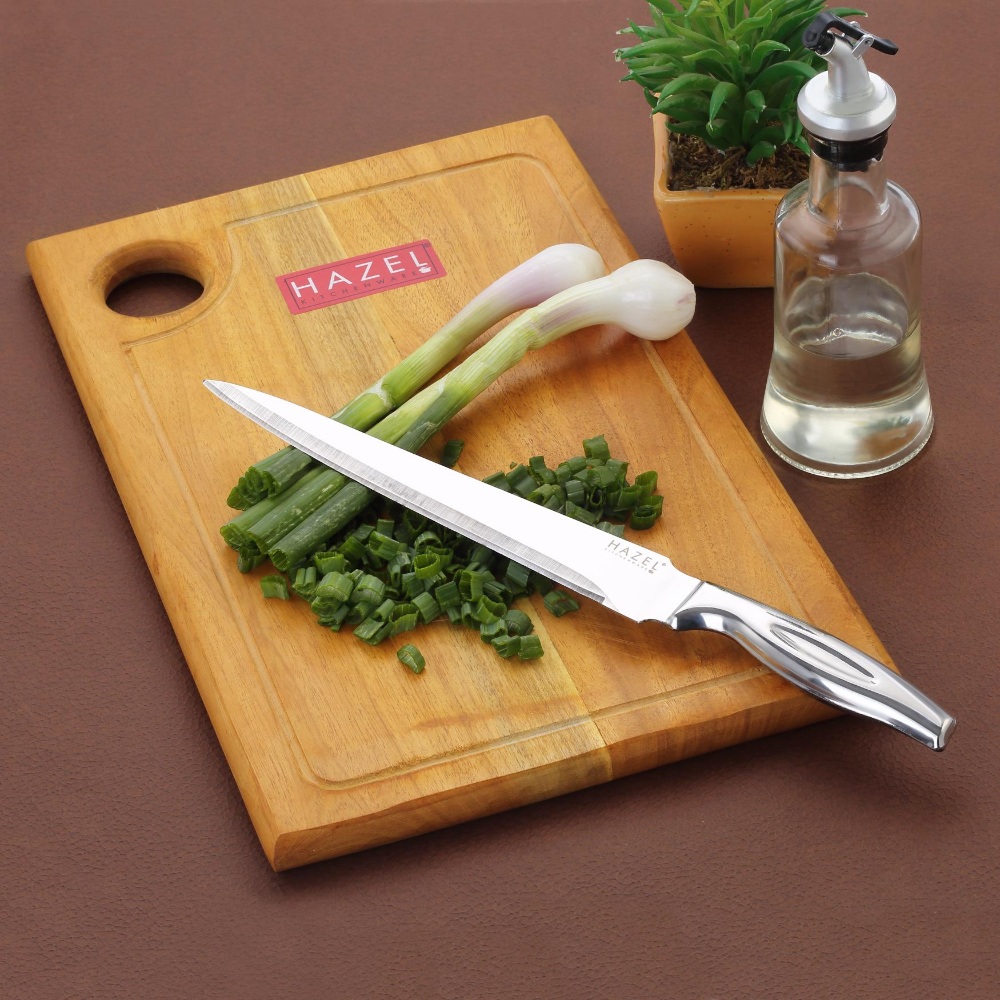 HAZEL Stainless Kitchen Chopper knife with Wooden Chopping Board for Kitchen, Set of 2