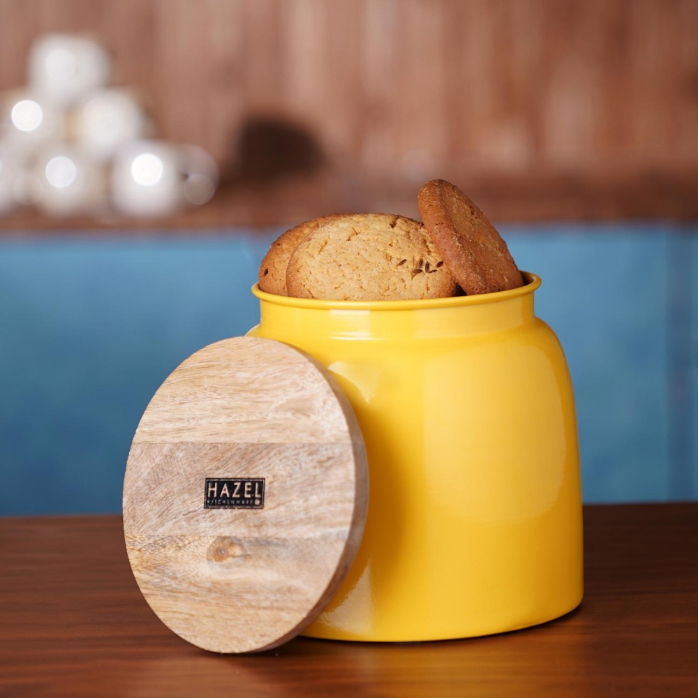 HAZEL Storage Container for Kitchen | Air Tight Container for Storage with Lid, Yellow, 2450 ML