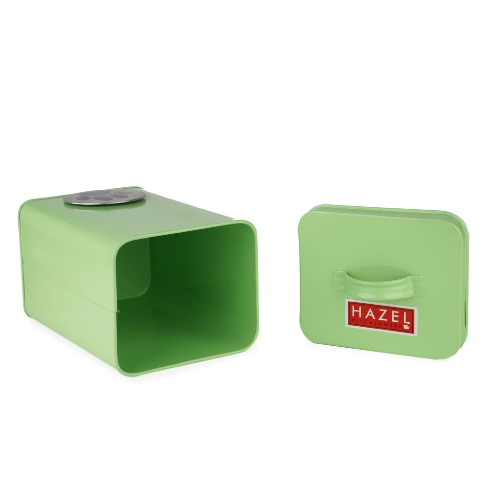 HAZEL Pet Food Container with Lid | Metal Multipurpose Containers for Cat food, Green, 3200 ML