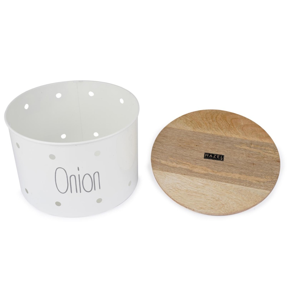 HAZEL Onion Container Storage for Kitchen | Onion Box for Kitchen Storage, White, 2.5 kg apx.