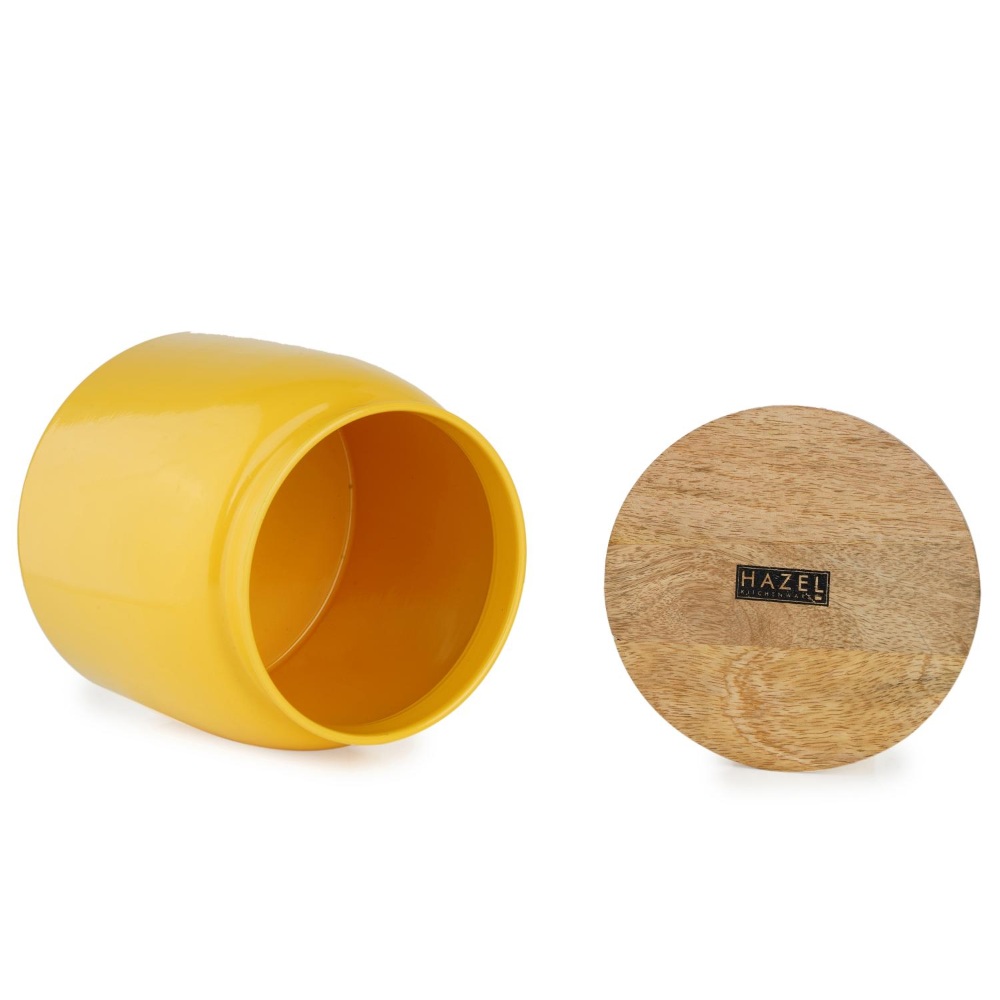 HAZEL Storage Container for Kitchen | Air Tight Container for Storage with Lid, Set of 2, Yellow, 750 ML, 2450 ML