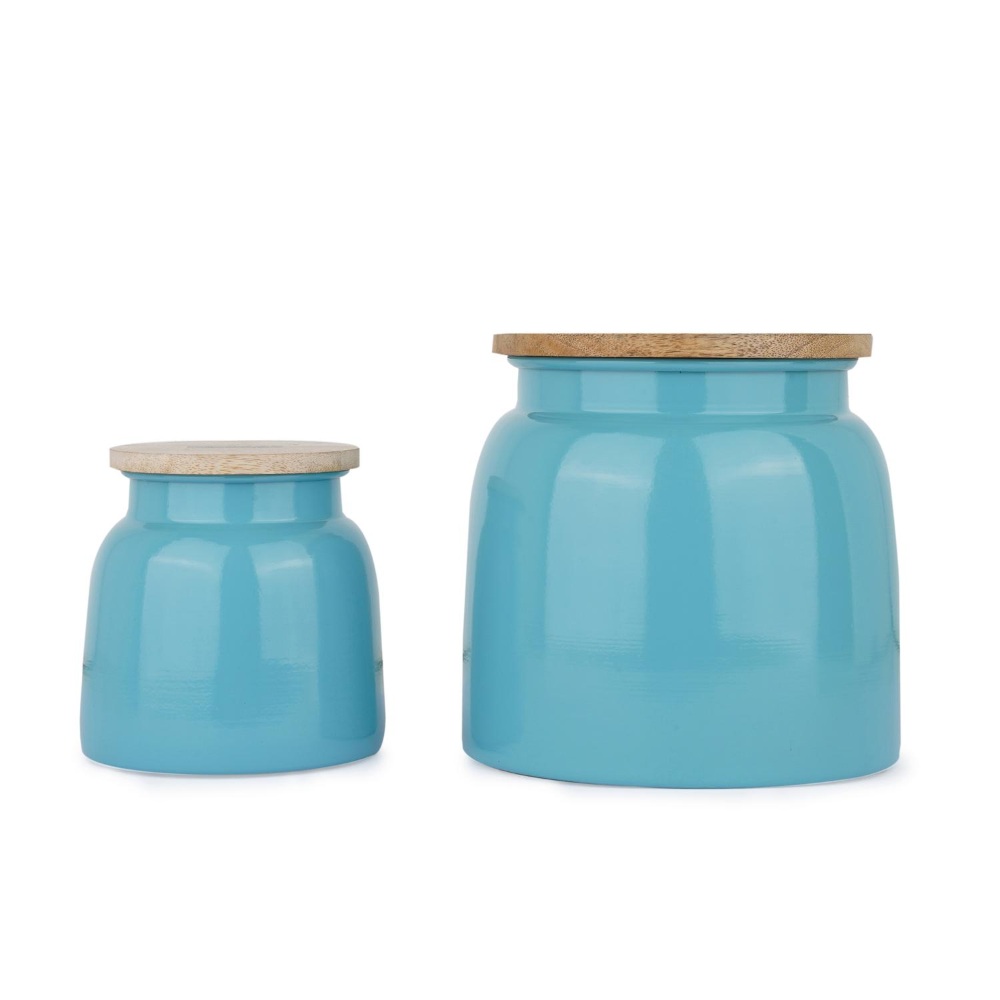 HAZEL Storage Container for Kitchen | Air Tight Container for Storage with Lid, Blue, Set of 2, 750 ML, 2450 ML