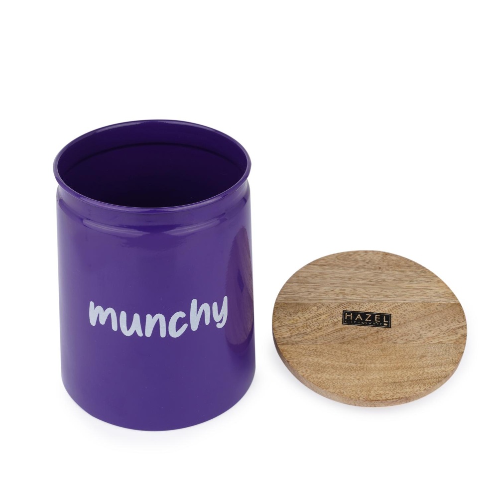 HAZEL Kitchen Containers set of 3 for Snacks | Munchy Brunchy Crunchy Snacks Jars Set with Lid, Purple, Peach & Teal, 2350 ML, 650 ML, 225 ML