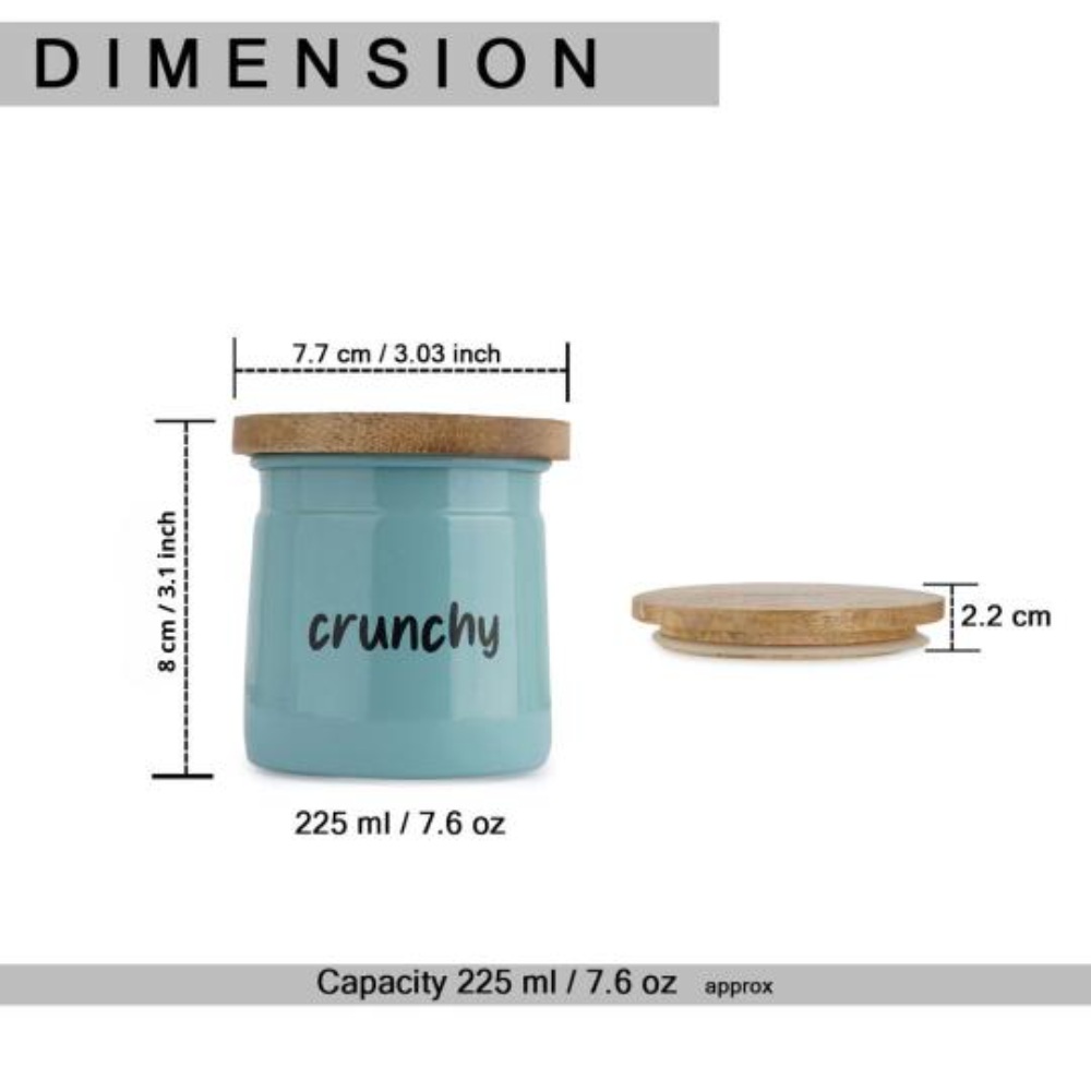 HAZEL Air Tight Containers for Snacks | Crunchy Small Snacks Storage Containers with Lid, Teal, 225 ML