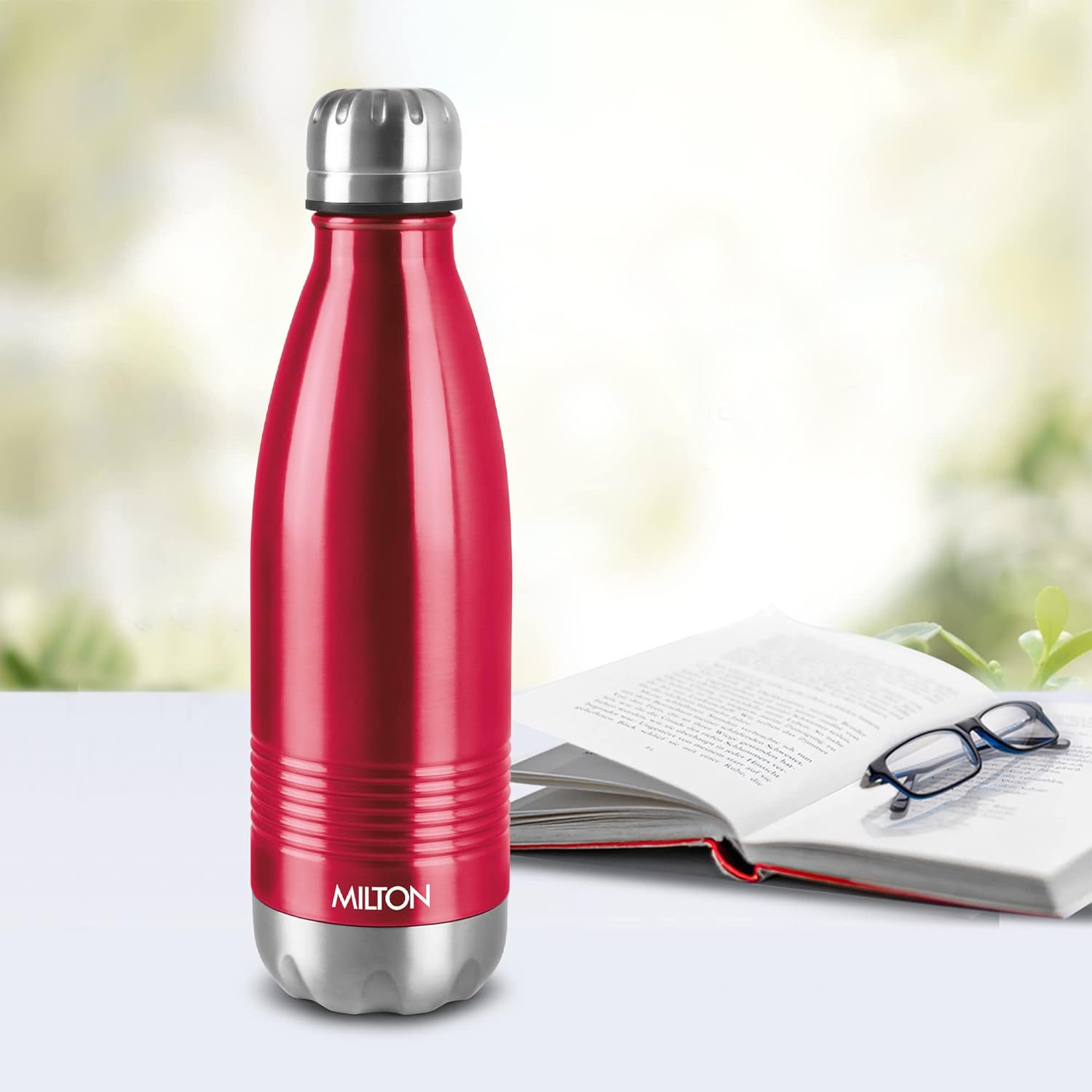 Milton Duo Deluxe-750 Thermosteel Bottle Hot & Cold Vacuum Insulated Water Tea Coffee Flask, 700 ML, Maroon