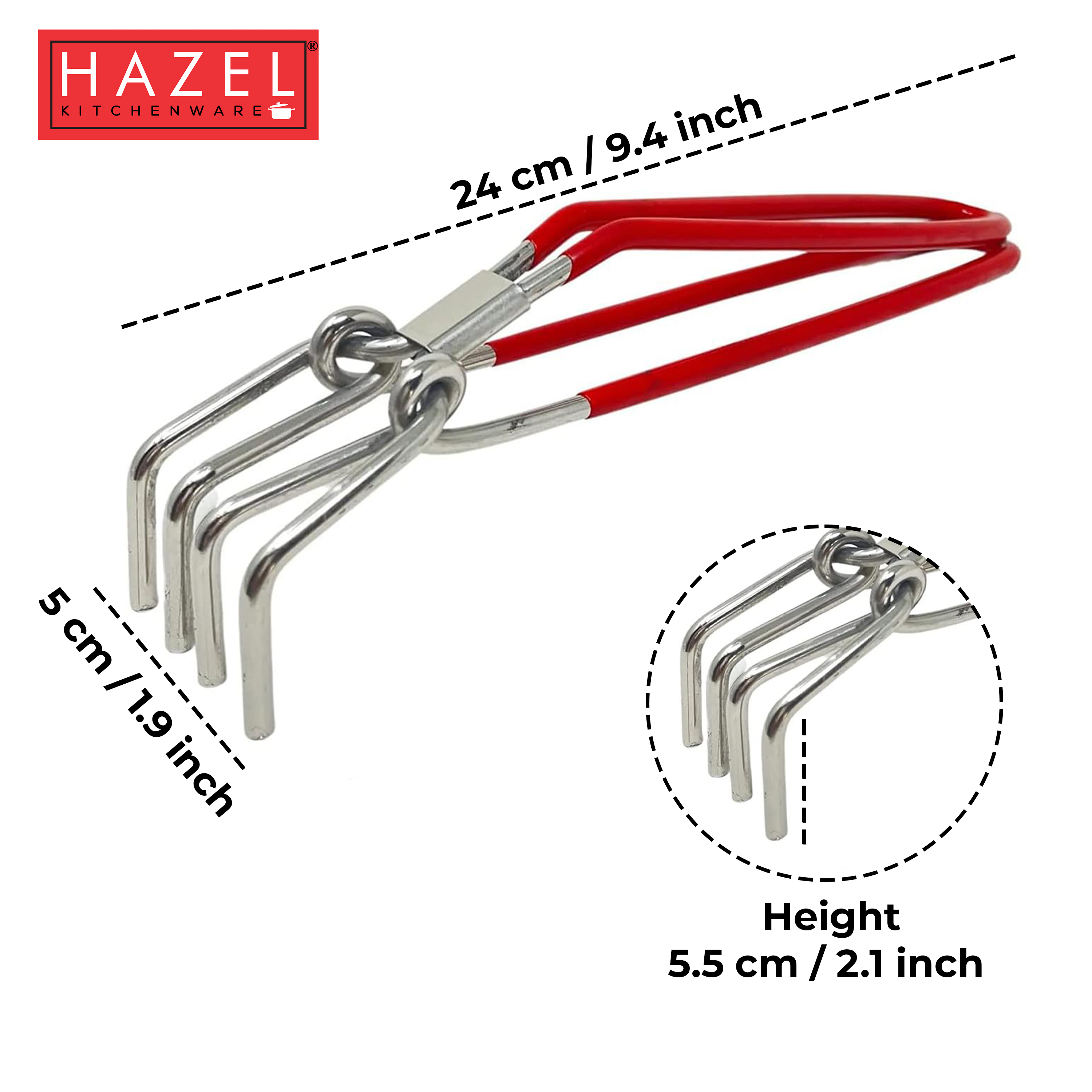 HAZEL Stainless Steel Pakad Tongs for Kitchen Utensil Holder Durable and Sturdy Kitchen Tools (Ice Tong)