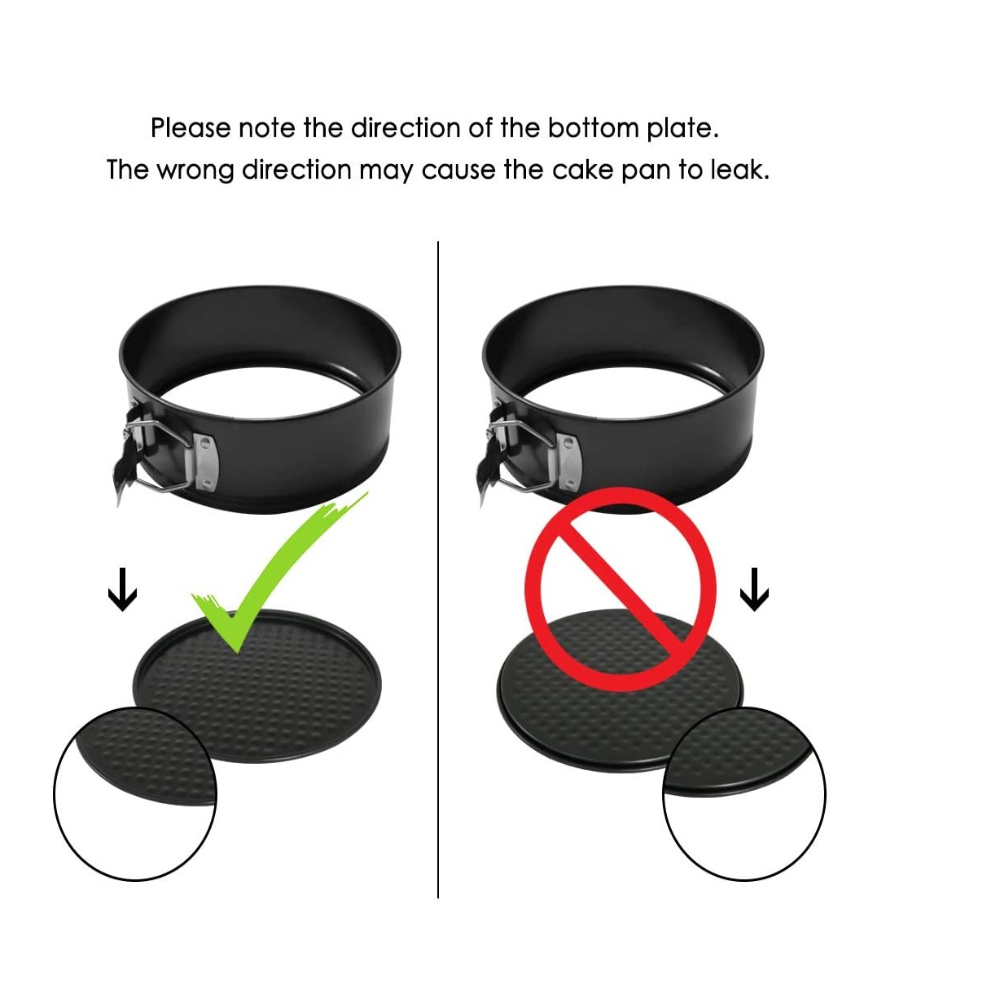 HAZEL Round Aluminium Cake Mould Teflon Non-Stick Coated Microwave Oven Safe Baking Cake Pan Removable base Springform Cake Tin Set of 3