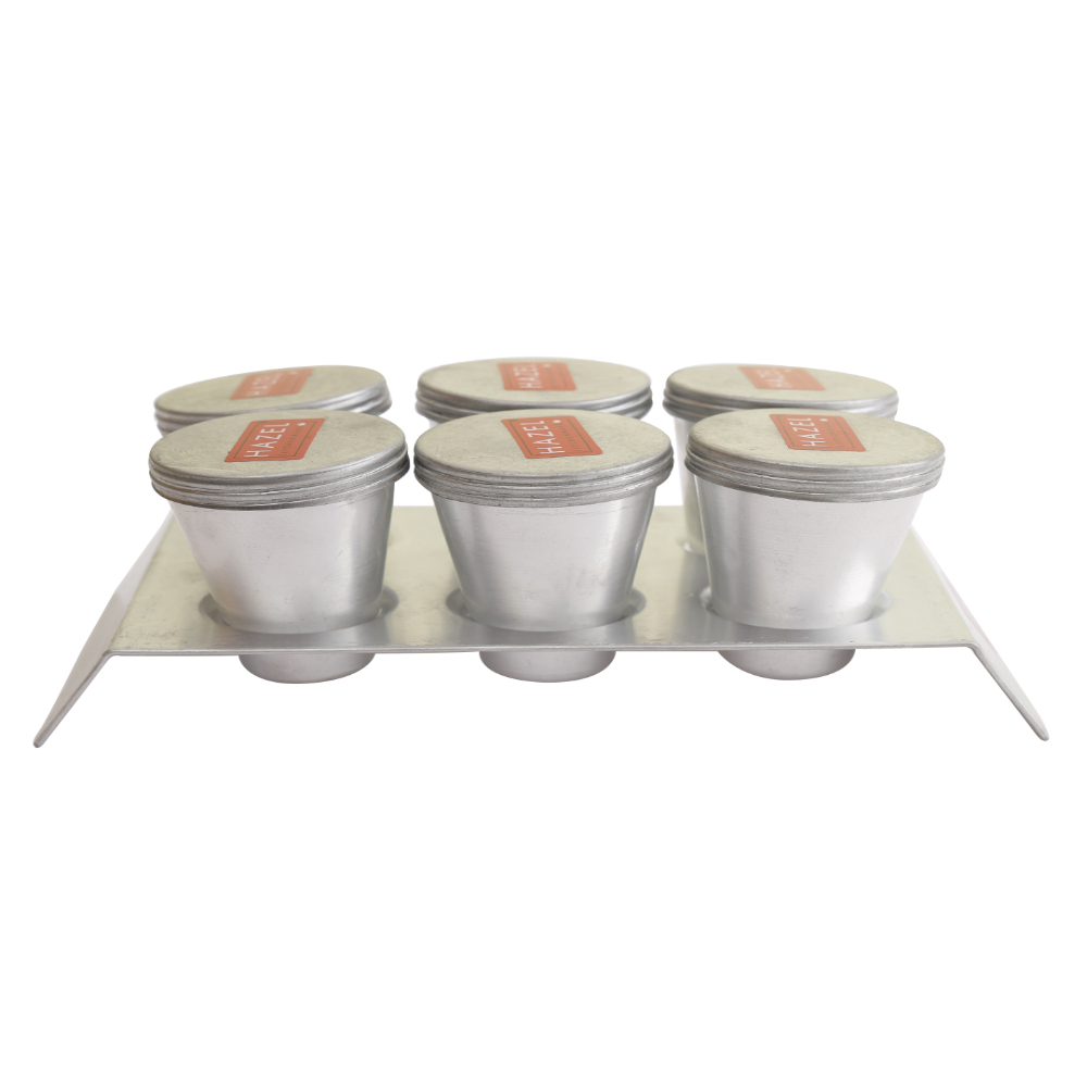 HAZEL Kulfi Moulds Set Aluminium | Traditional Ice Cream Mould Set of 6 | Kulfi Moulds Set With Stand | Reusable Ice Cream Maker Popsicle Mould