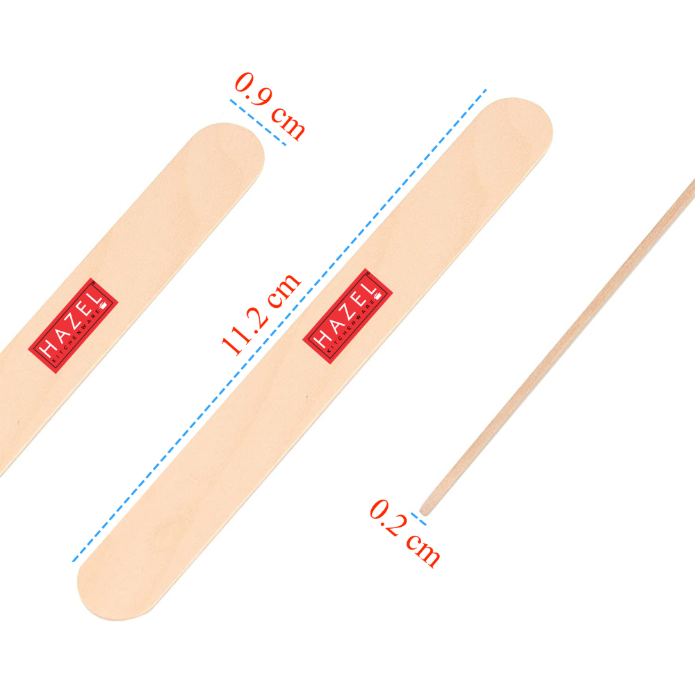 HAZEL Wooden Ice Cream Sticks | Craft Sticks for Art, DIY and Craft for Kids | Popsicle Stick | Pack of 60, Beige