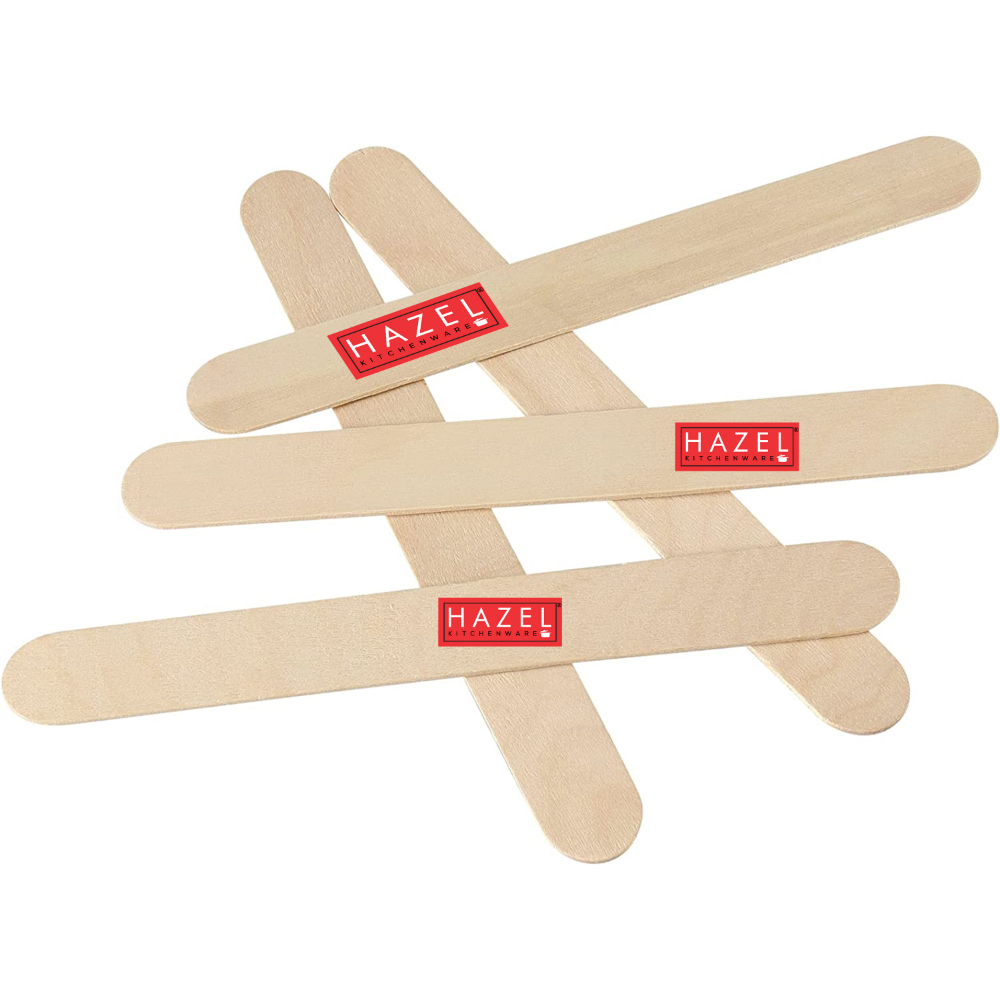 HAZEL Wooden Ice Cream Sticks | Craft Sticks for Art, DIY and Craft for Kids | Popsicle Stick | Pack of 240, Beige