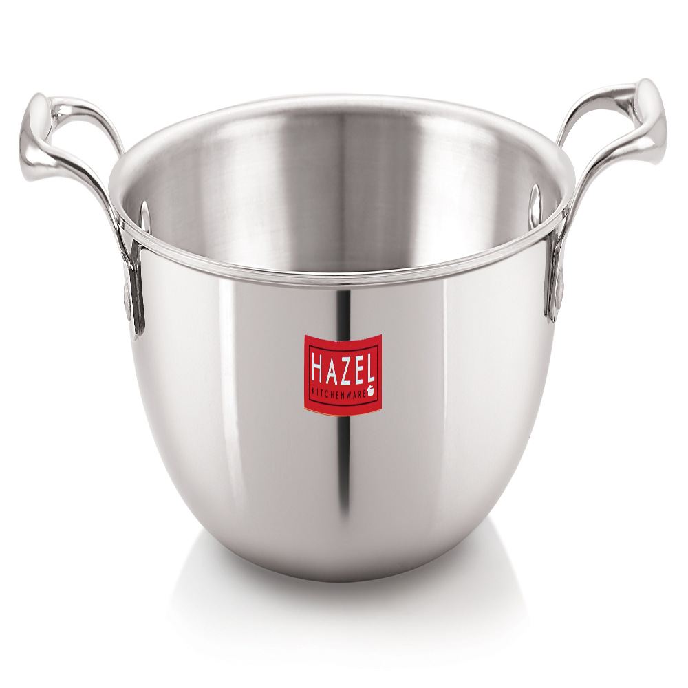 HAZEL Triply Stainless Steel Induction Bottom Kadhai and Tasra, 2 Litre, 22.5 cm