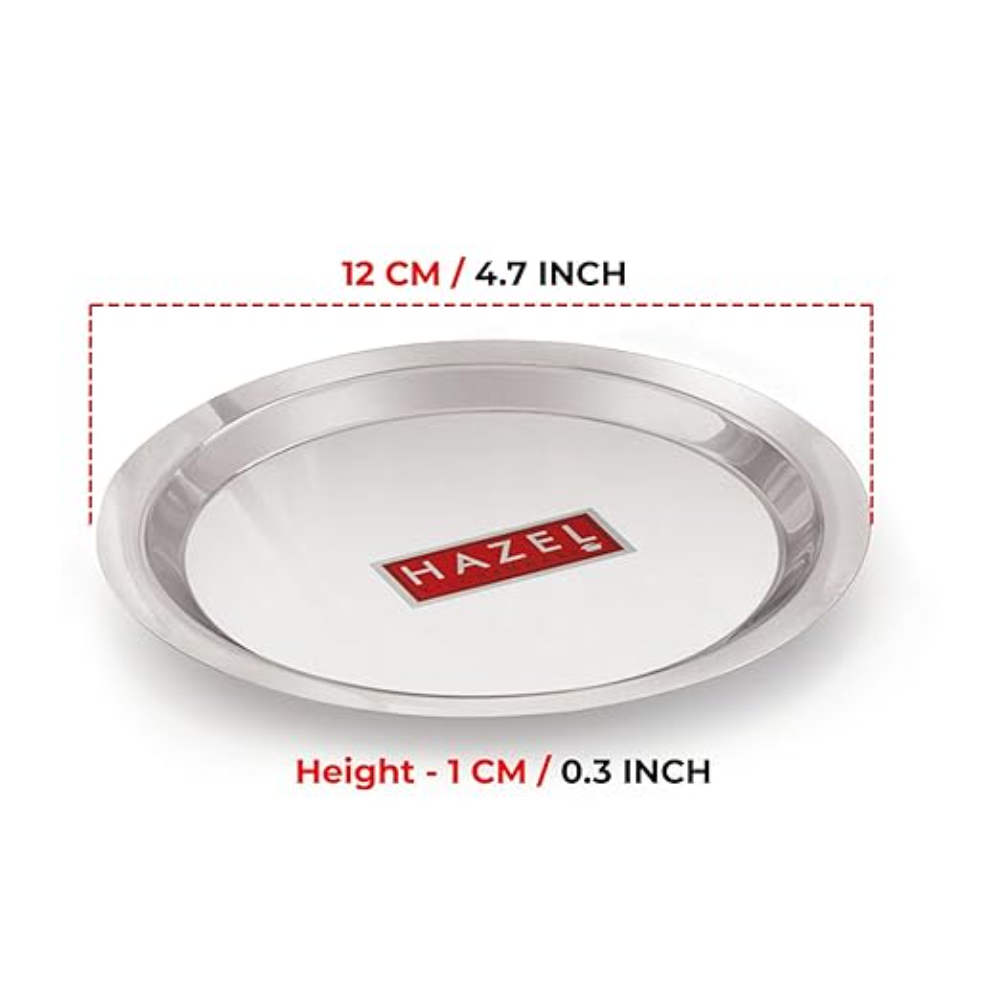 HAZEL Stainless Steel Lid Tope Cover Plates Ciba of Multiple Sizes For Vessels Kadhai With Handle Knob Cookware Utensil, (Size 16.8cm to 21.1 cm) Set of 4 Lids, Silver