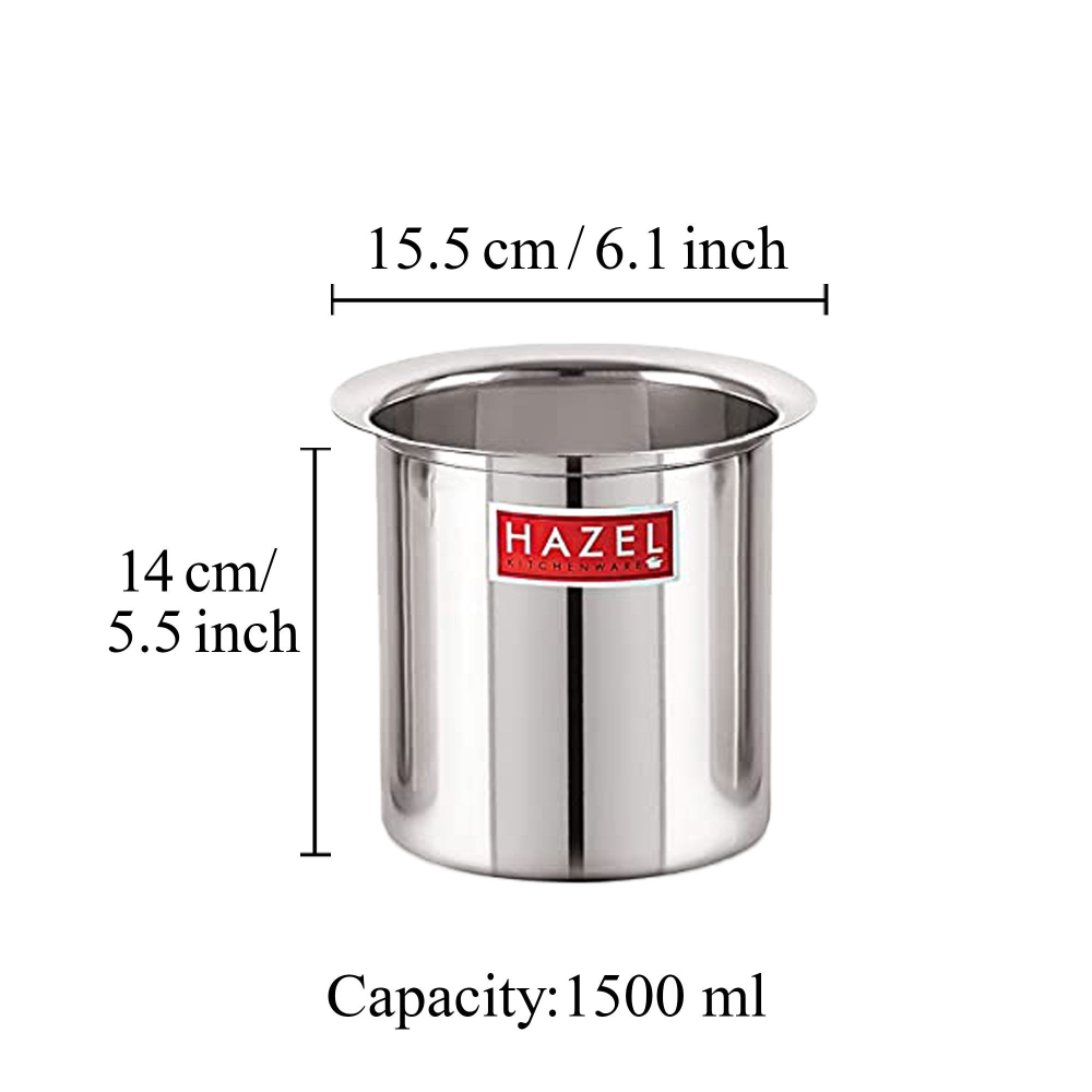 HAZEL Steel Milk Pot with Lid | Stainless Steel Milk Boiler Container | Milk Boiling Vessel Gunj for Kitchen,1500 ml