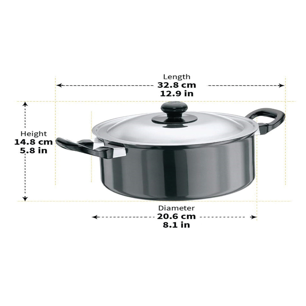 Futura Nonstick 3.25 mm Cook-n-Serve Stewpot with Stainless Steel lid. 3 Ltr, 20 cm