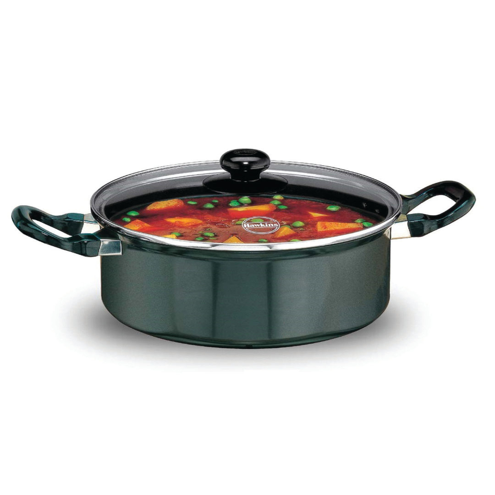 Futura Nonstick 3.25 mm Cook-n-Serve Stewpot With Glass Lid, 3 Ltr, 20 cm