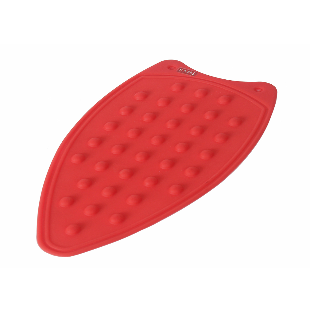 HAZEL Silicone Iron Mat Pad Portable Foldable Washable Durable Heat Resistant Iron Rest Protector Ironing Pad, Red