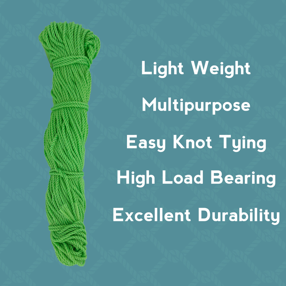 HAZEL 1 Pc  Nylon Ropes 6 mm, 60 Meters Assorted Colours