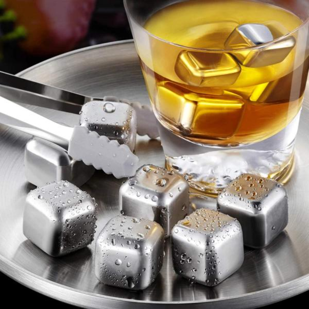 HAZEL Stainless Steel Ice Cubes | Multipurpose Reusable Ice Cube, Set of 2