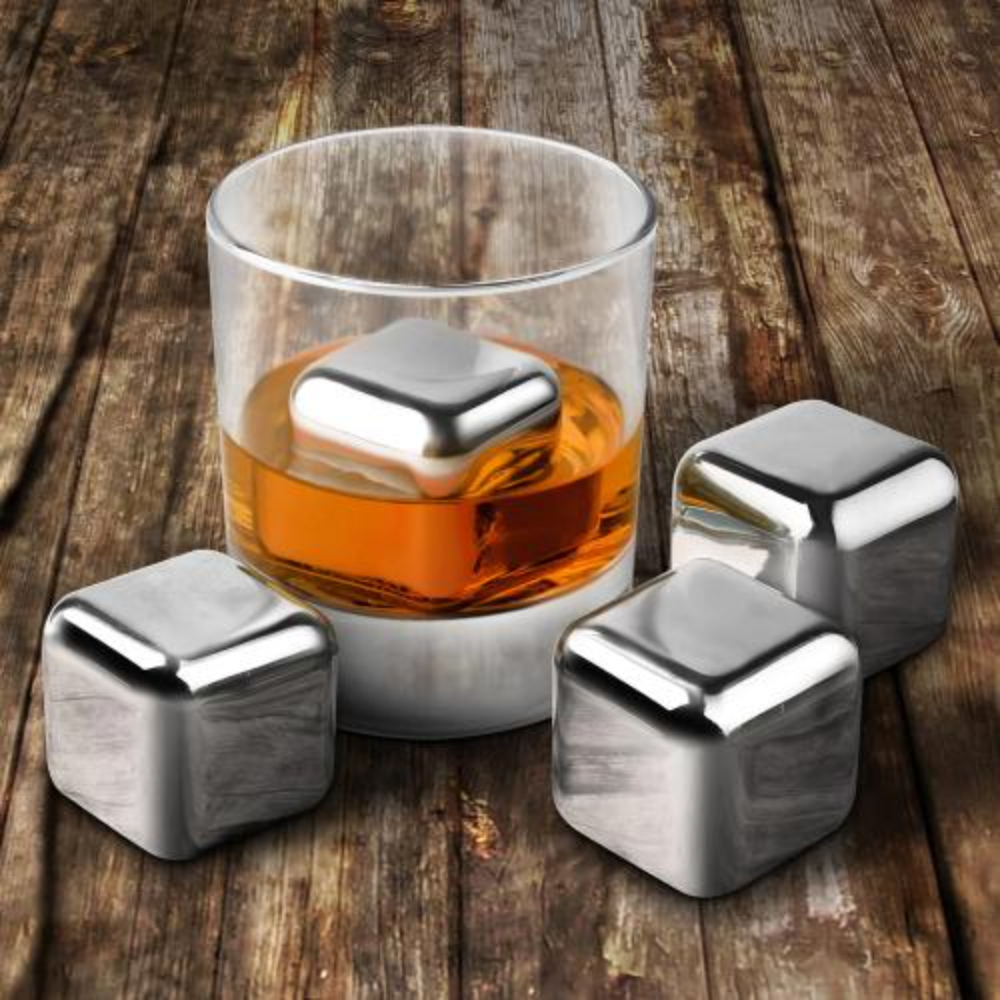 HAZEL Stainless Steel Ice Cubes | Multipurpose Reusable Ice Cube, Set of 8