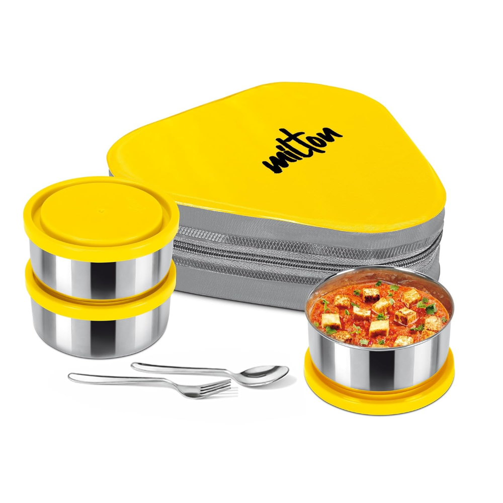 Milton Executive Lunch Box Set of 3 Containers, Yellow