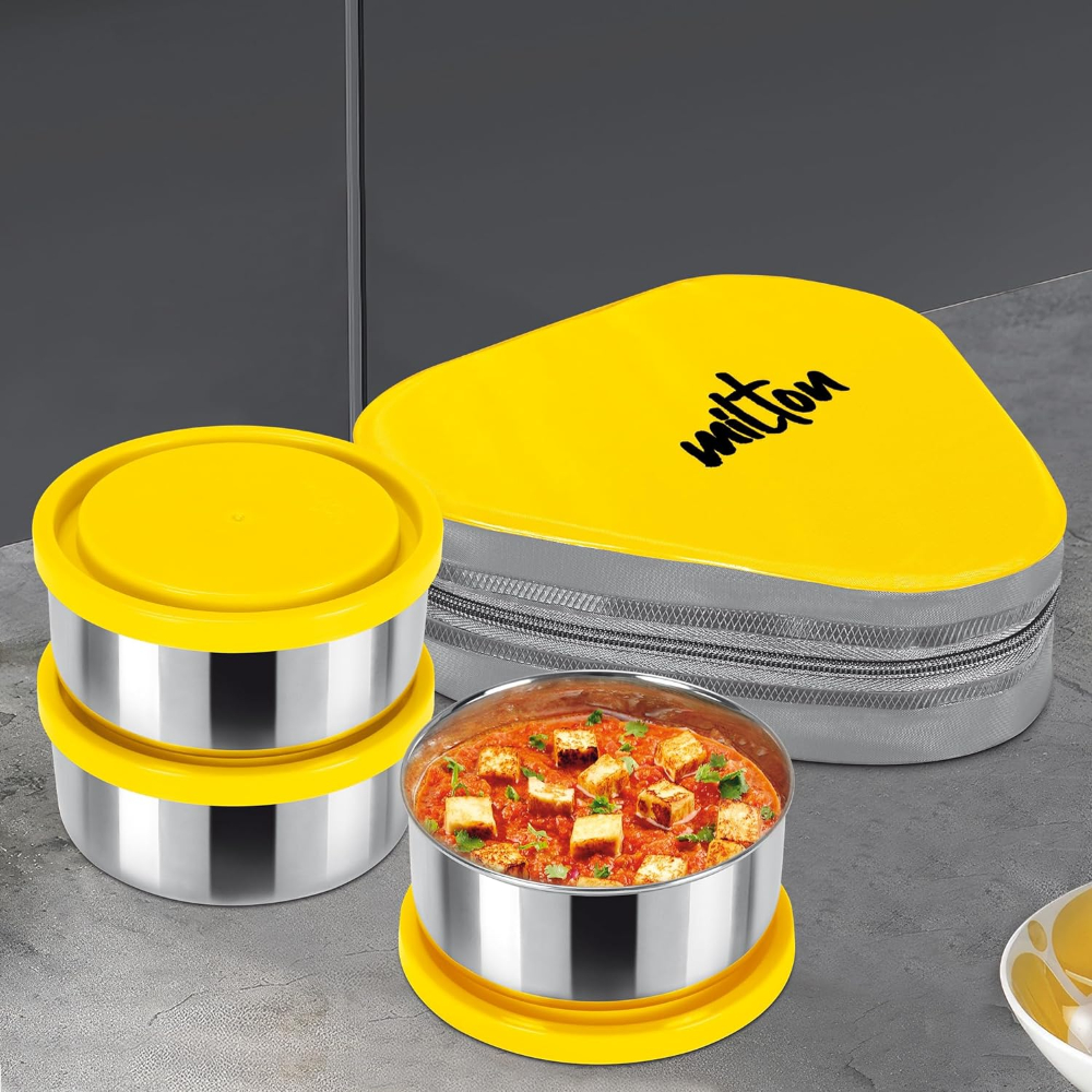 Milton Executive Lunch Box Set of 3 Containers, Yellow